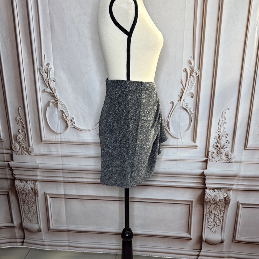 Isabel Marant Silver Black Wrap Mini Skirt - Picture 2 of 6